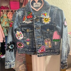Lola + The Boys Denim Jacket with Colorful Patches